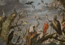 Oiseaux chantant avec une partition ou concert d'oiseaux