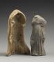 Moule antique d’un corps de femme drapée, sans la tête, et son tirage moderne