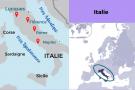 Carte géographie de l'Italie - Lucques