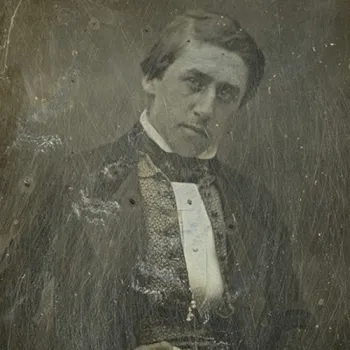 Portrait d'homme jeune, à mi-genoux, assis, tête inclinée sur la droite, Louis Jacques Mandé Daguerre, 1840