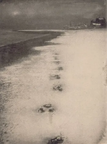  vue d’un bord de mer enneigé, datée de 1904 