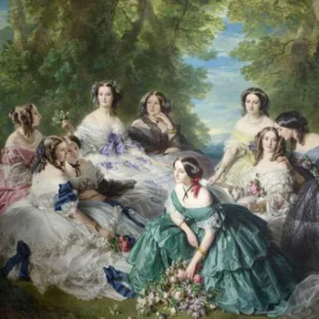 Tableau de Franz Xaver Winterhalter, l'impératrice Eugénie entourée de ses dames d'honneur (Second Empire)