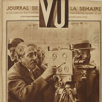 Une du magazine Vu montrant un caméraman à l'œuvre