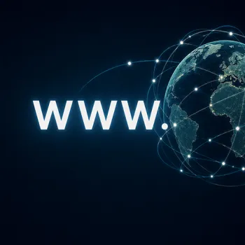Illustration symbolique du World Wide Web et d'un globe connecté (1989)